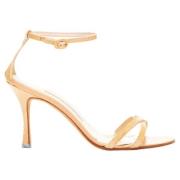 Pre-owned Leather sandals Manolo Blahnik Pre-owned , Beige , Dames