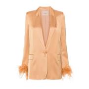 Bruisende Blazer Twinset , Orange , Dames