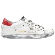 Superstar White and Red Sneakers Golden Goose , White , Dames