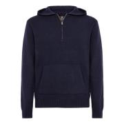 Cashmere Blend Hoodie Boggi Milano , Blue , Heren