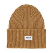 Kameel Beanie Hoed met Maxi Patch Amish , Brown , Unisex