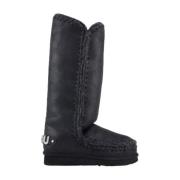 Leren Laarzen Mou , Black , Dames