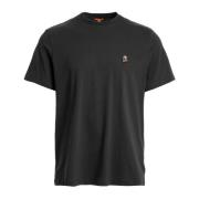 Casual Katoenen T-shirt voor Mannen Parajumpers , Black , Heren