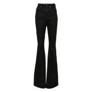 Zwarte High Waisted Slim Fit Jeans Rick Owens , Black , Dames