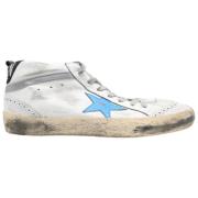 Midstar Leren Sneakers Wit/Grijs/Zwart/Azure Golden Goose , White , He...