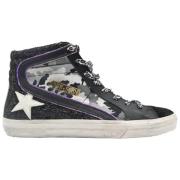 Glitter Camouflage Sneakers Golden Goose , Gray , Dames