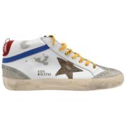 Mid Star Suede White Ice Beige Sneakers Golden Goose , White , Heren