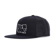 Golvende Trucker Zwarte Platte Klep Pet HUF , Black , Heren