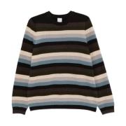 Gestreepte Lamswol Ronde Hals Trui Paul Smith , Multicolor , Heren