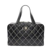 Pre-owned Leather chanel-bags Chanel Vintage , Black , Dames