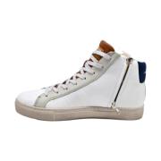 Hoge Top Essentiële Sneakers in Wit Bruin Blauw Crime London , White ,...