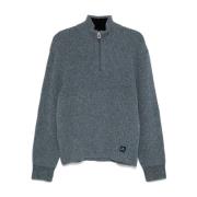 Chunky Gebreide Opstaande Kraag Sweater Paul Smith , Gray , Heren