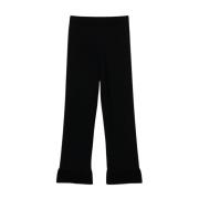 Zwarte Cropped Flare Broek Twinset , Black , Dames