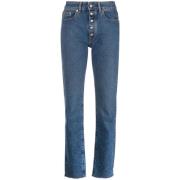 Blauwe Skinny Jeans met 5 Zakken MM6 Maison Margiela , Blue , Dames