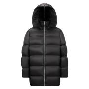 Zwarte Jassen met Afneembare Capuchon en Ritssluiting Moncler , Black ...