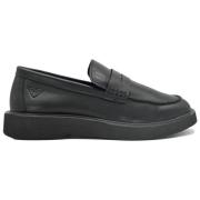 Zwarte leren Houston Low Man Mocassins Docksteps , Black , Heren