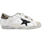 Old School Wit Zwart Ster Luipaard Golden Goose , White , Dames