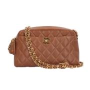 Pre-owned Leather chanel-bags Chanel Vintage , Brown , Dames