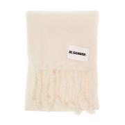 Luxe Mohair Blend Winter Sjaal Jil Sander , White , Dames