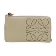 Pre-owned Leather wallets Loewe Pre-owned , Beige , Dames