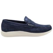 Suede Low Moccasins Avion Style Docksteps , Blue , Heren