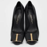 Pre-owned Leather heels Salvatore Ferragamo Pre-owned , Black , Dames