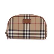 Ruitpatroon Beauty Case Burberry , Beige , Dames