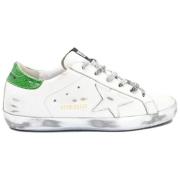 Wit Groen Glitter Sneakers Superstar Stijl Golden Goose , White , Dame...