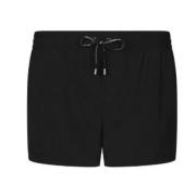 Zwarte strandshorts met DG-print Dolce & Gabbana , Black , Heren