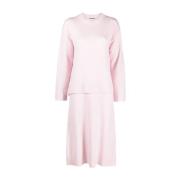 Roze Wol Casual Midi Jurk Jil Sander , Pink , Dames