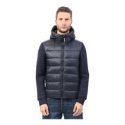 Blauwe gewatteerde jas met softshell Invicta , Blue , Heren