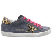 Luipaard Suède Sneakers Grijs Blauw/Goud Golden Goose , Multicolor , D...