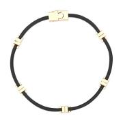 Eleanor Zwart Leren Armband Tory Burch , Black , Dames