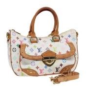 Pre-owned Canvas handbags Louis Vuitton Vintage , White , Dames