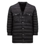 Zwarte Donsjas V-Hals Jas Moncler , Black , Dames