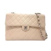 Pre-owned Leather chanel-bags Chanel Vintage , Beige , Dames