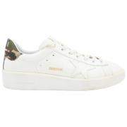 Witte Camo Purestar Leren Sneakers Golden Goose , White , Heren