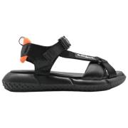 Stijlvolle Sandalen - Zwart/Oranje Elena Iachi , Black , Heren