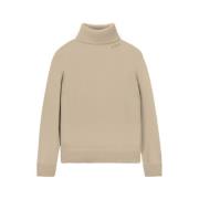 Wol Kasjmier Coltrui Lange Mouwen Saint Barth , Beige , Dames