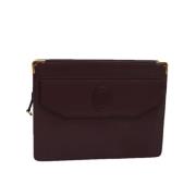 Pre-owned Leather clutches Cartier Vintage , Brown , Dames