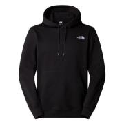 Zwarte hoodie met geborduurd logo The North Face , Black , Heren