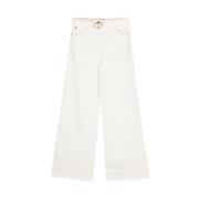 Wide Trousers Twinset , White , Dames