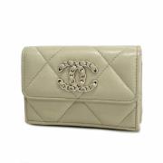 Pre-owned Leather wallets Chanel Vintage , Gray , Dames