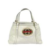 Pre-owned Canvas totes Gucci Vintage , White , Dames