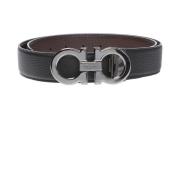 Logo-gespte riem Salvatore Ferragamo , Black , Heren