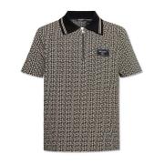 Polo met monogram Balmain , Beige , Heren