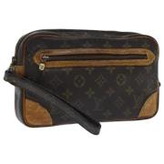 Pre-owned Canvas clutches Louis Vuitton Vintage , Brown , Dames