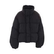 Oversized Nylon Jas met Logopatch Acne Studios , Black , Dames