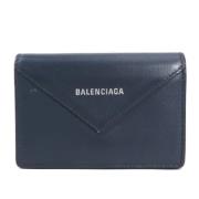 Pre-owned Leather wallets Balenciaga Vintage , Blue , Dames