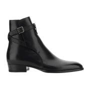 Leren Jodhpur Enkellaarzen Saint Laurent , Black , Dames